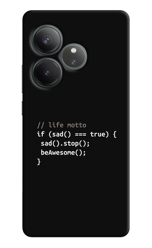 Life Motto Code Realme GT 6 Hard Case Back Cover by Casekaro