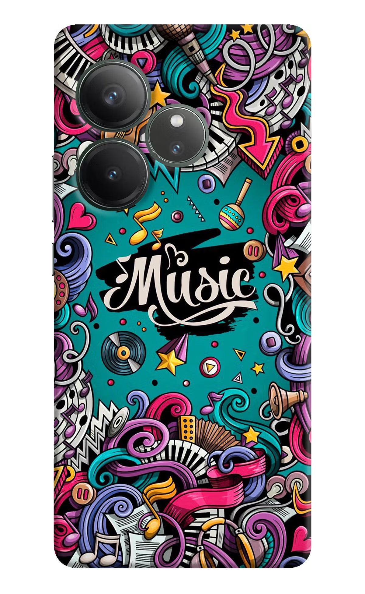 Music Graffiti Realme GT 6 Hard Case Back Cover by Casekaro