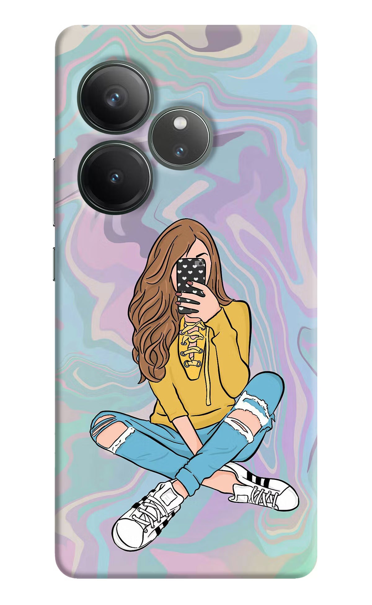 Selfie Girl Realme GT 6 Hard Case Back Cover by Casekaro