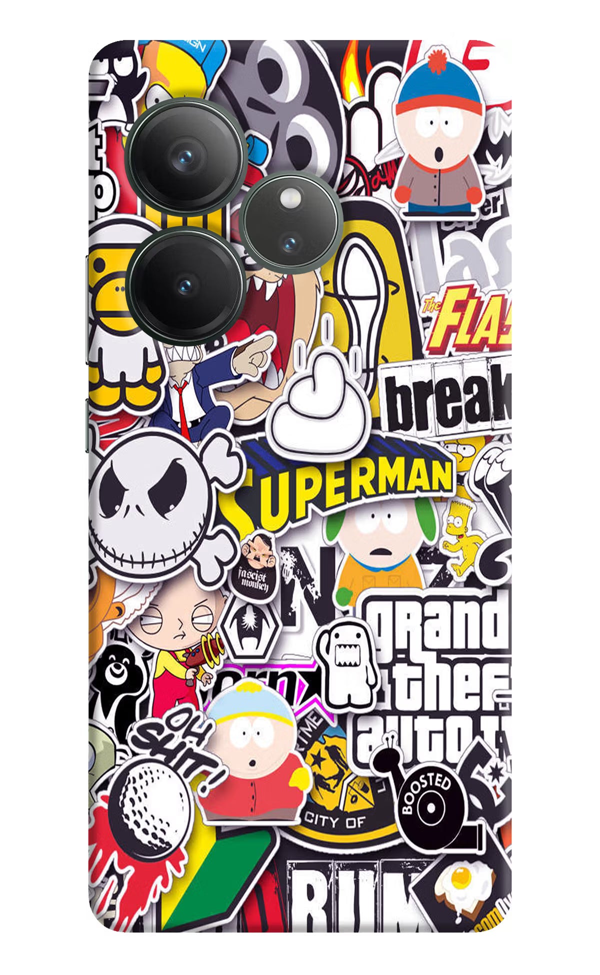 Sticker Bomb Realme GT 6 Hard Case Back Cover by Casekaro