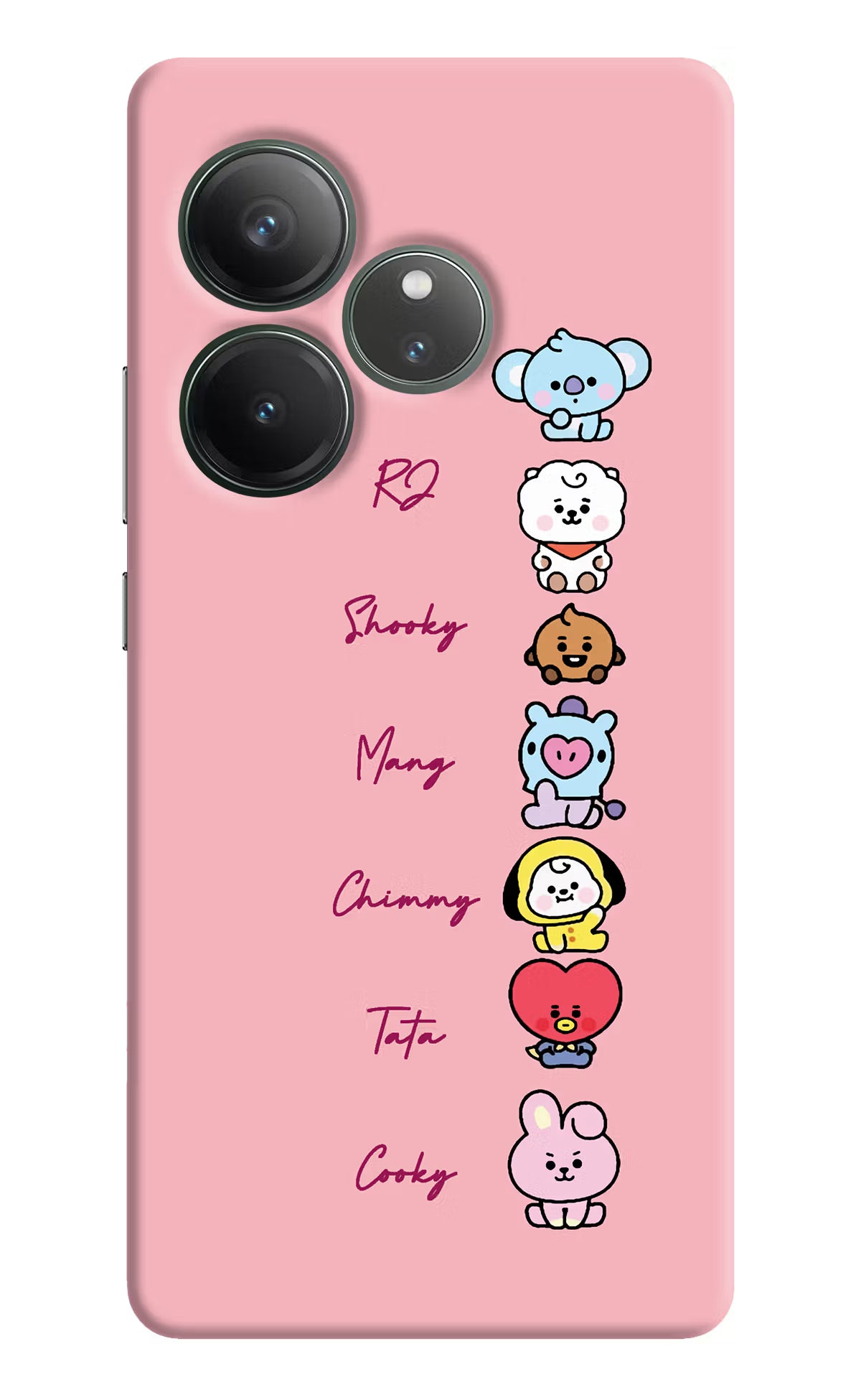 BTS names Realme GT 6 Hard Case Back Cover by Casekaro