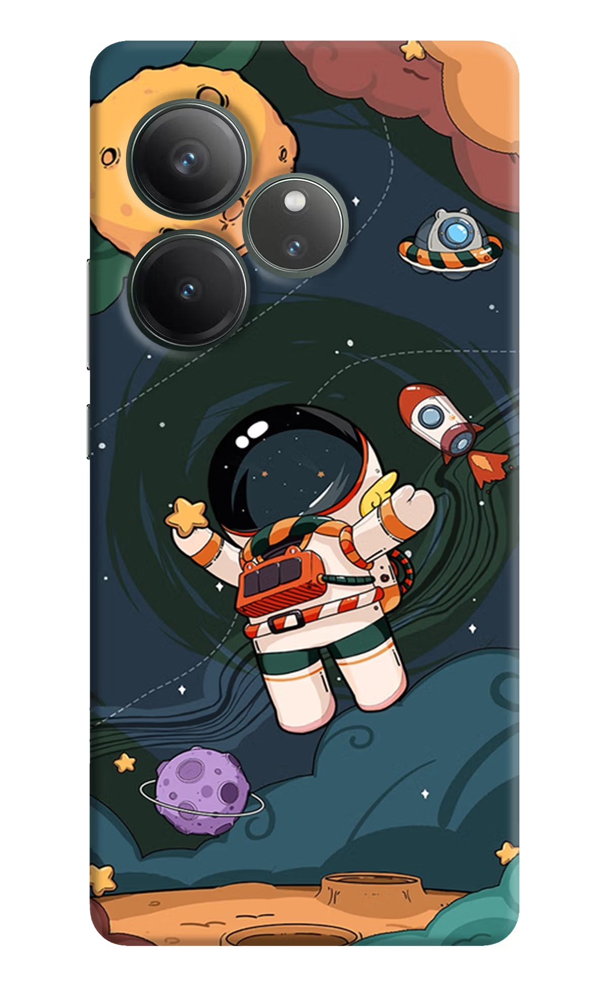 Cartoon Astronaut Realme GT 6 Hard Case Back Cover by Casekaro