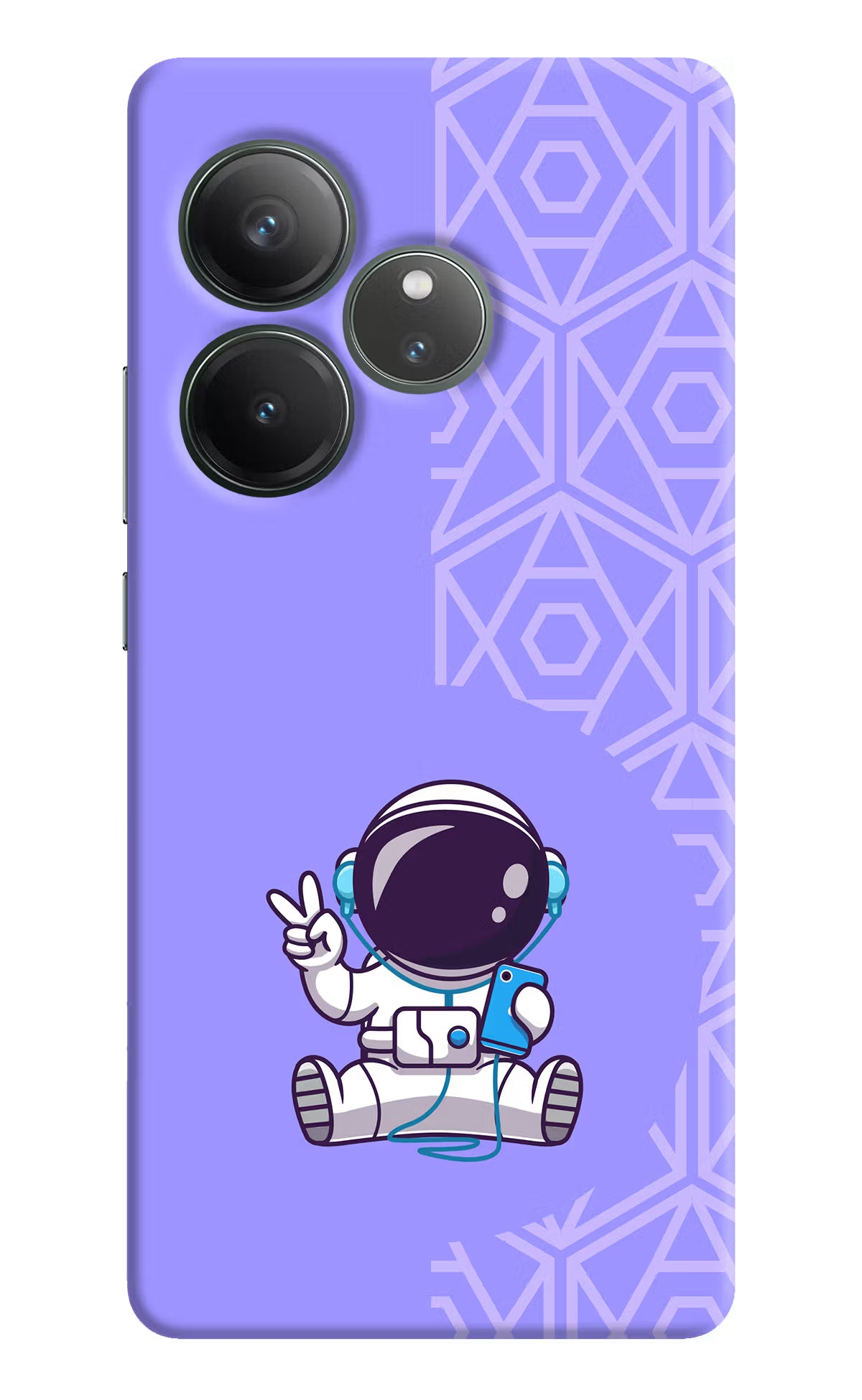 Cute Astronaut Chilling Realme GT 6 Hard Case Back Cover by Casekaro