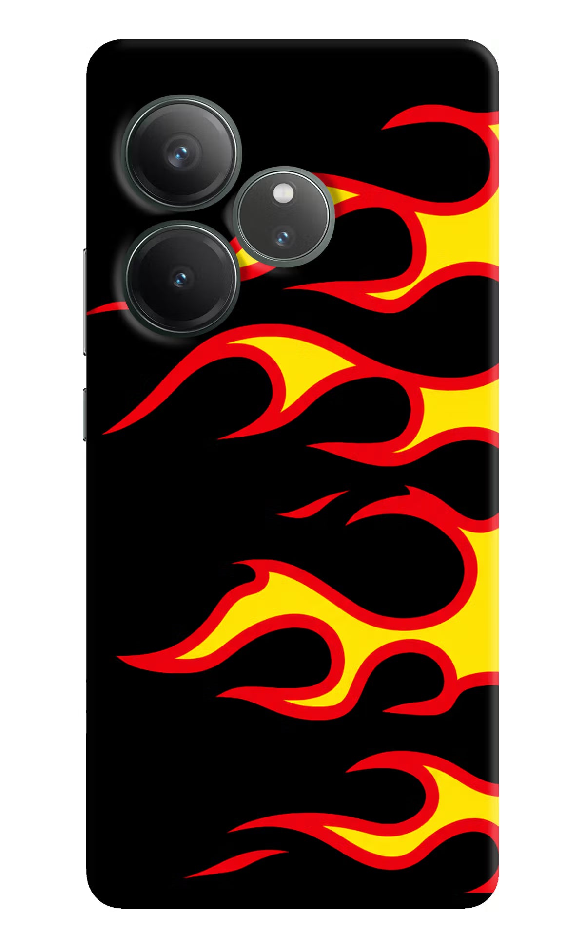 Side Sweep Flames Realme GT 6 Hard Case Back Cover by Casekaro