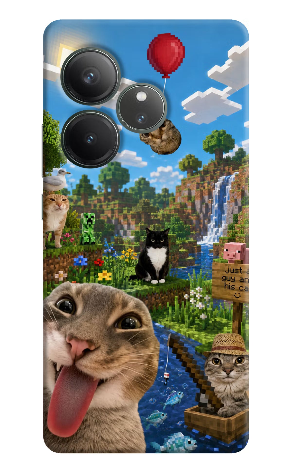 Minecraft Cat Chaos Realme GT 6 Back Cover
