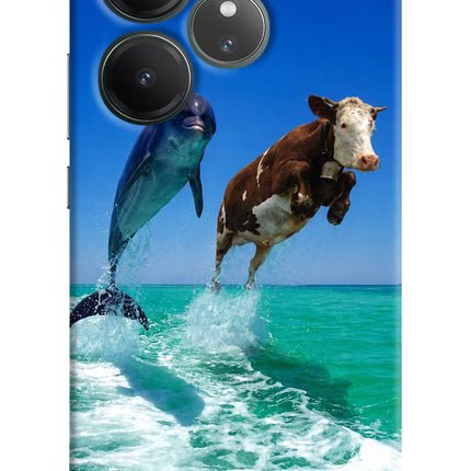 Dolphin vs Cow Realme GT 6 Hard Case Back Cover by Casekaro
