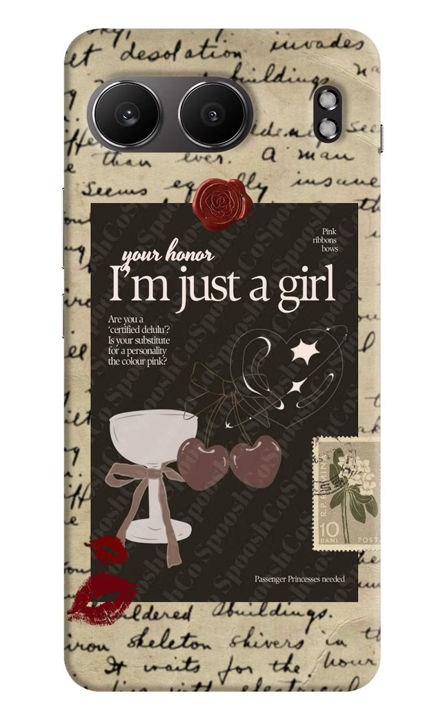 I am just a girl OnePlus Nord 4 Hard Case Back Cover by Casekaro