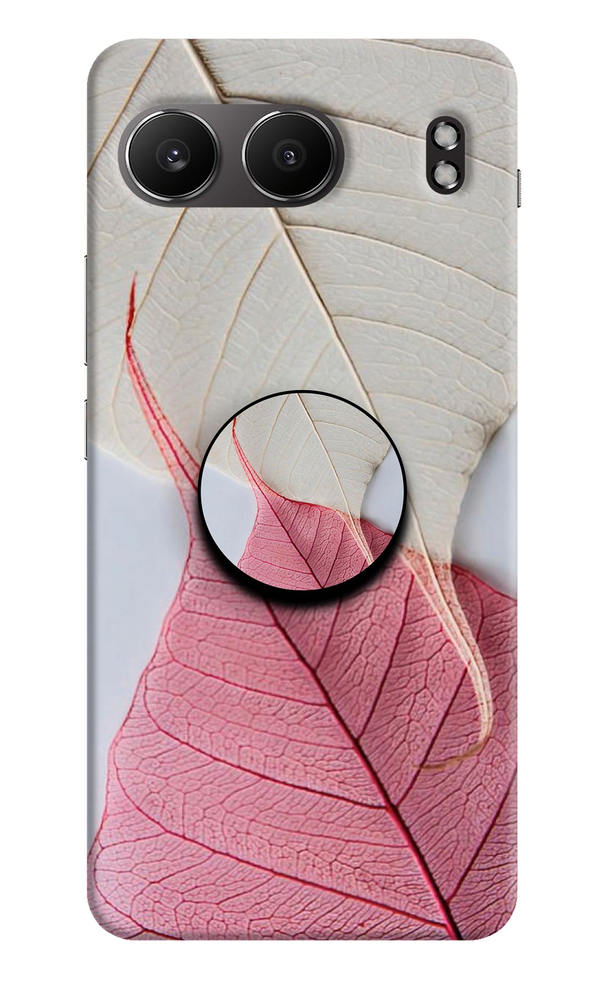 White Pink Leaf OnePlus Nord 4 Pop Case