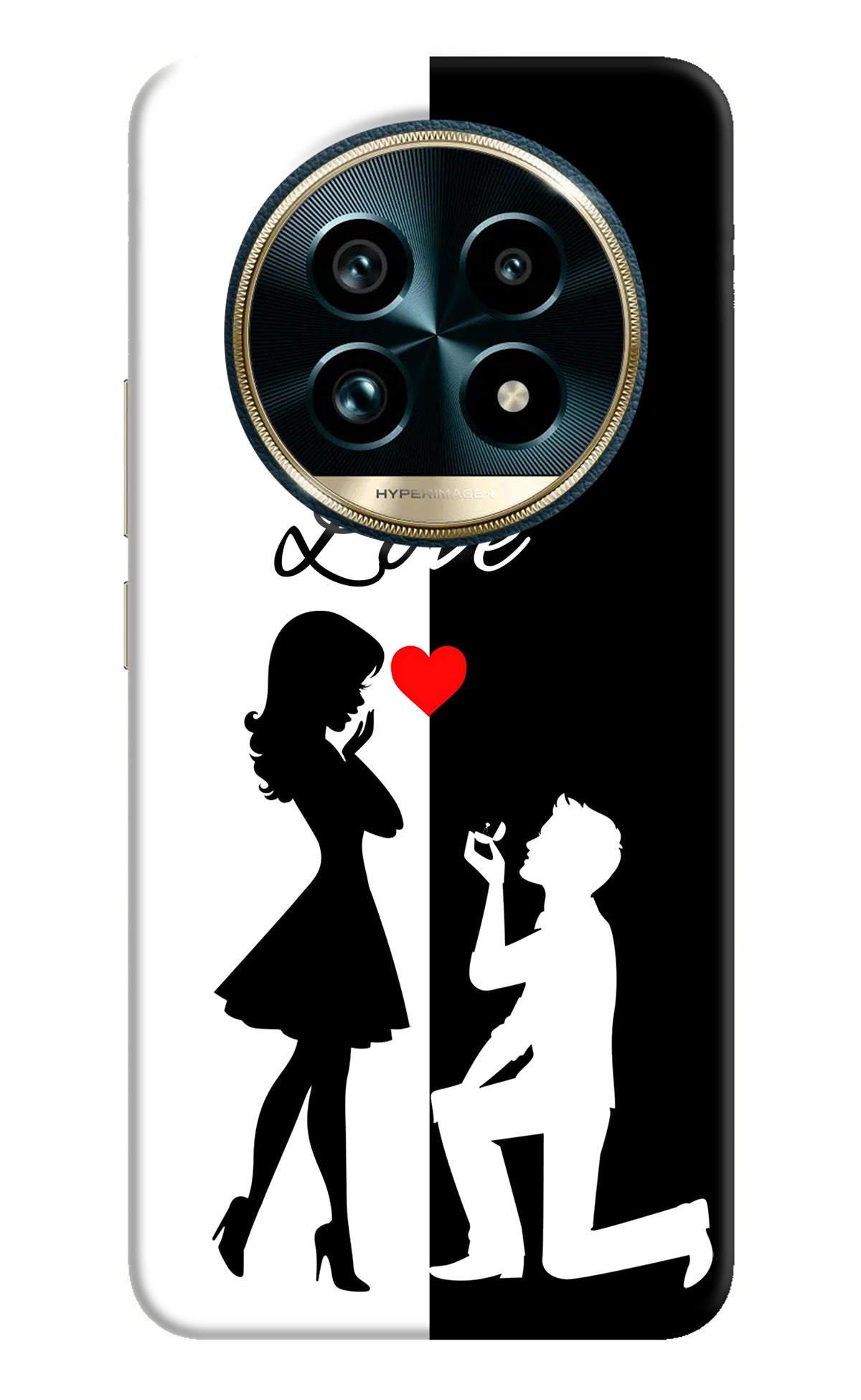 Love Propose Black And White Realme 13 Pro+ 5G Back Cover