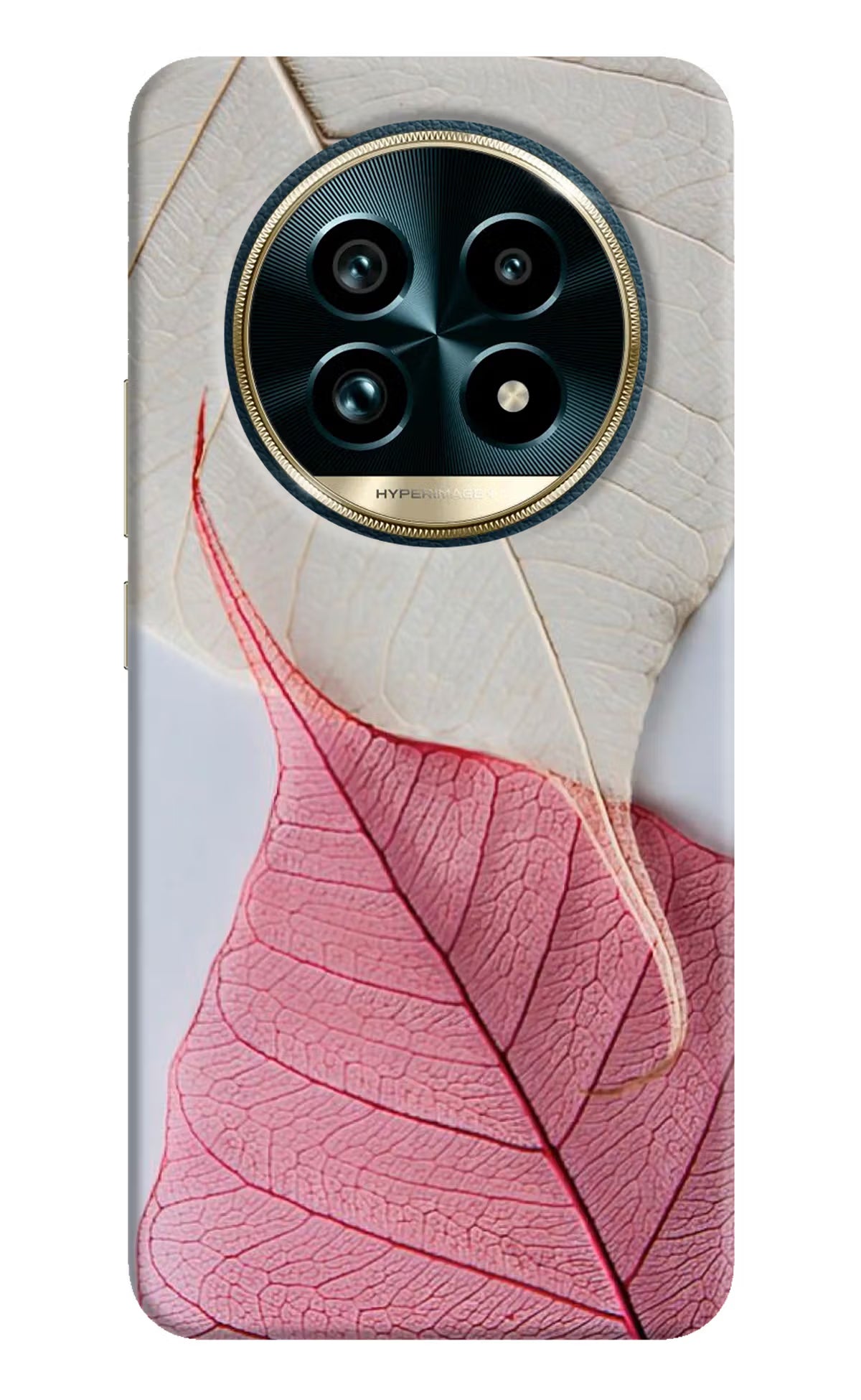 White Pink Leaf Realme 13 Pro+ 5G Hard Case Back Cover by Casekaro