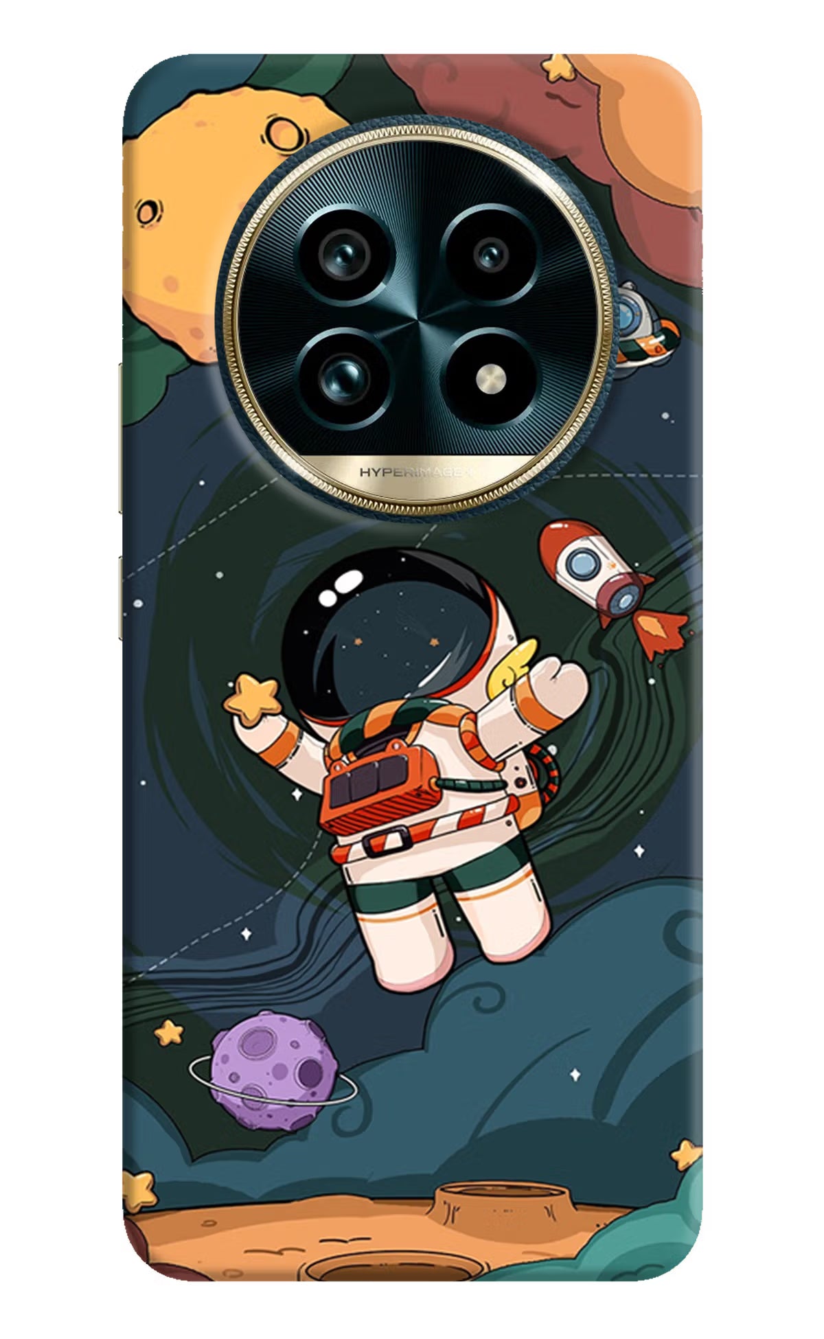 Cartoon Astronaut Realme 13 Pro+ 5G Hard Case Back Cover by Casekaro