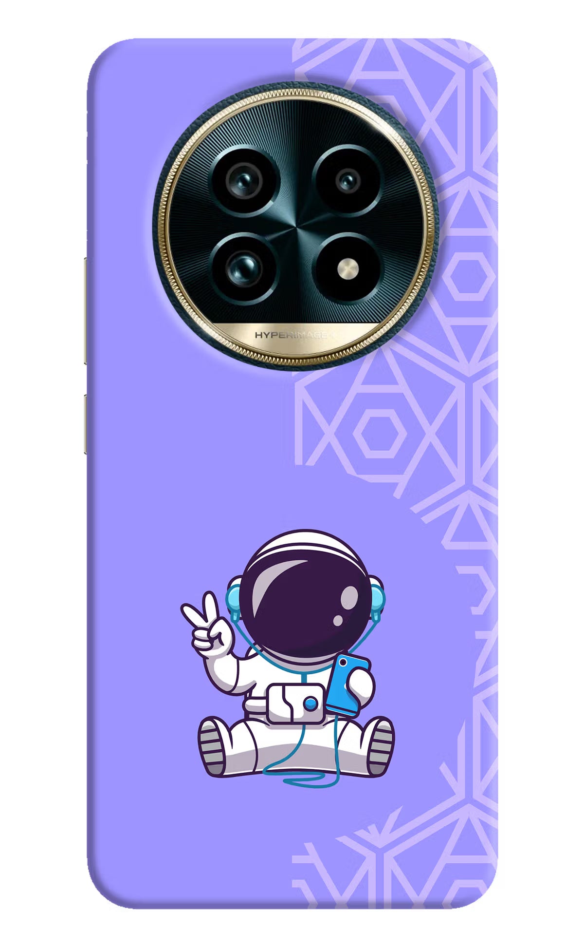 Cute Astronaut Chilling Realme 13 Pro+ 5G Hard Case Back Cover by Casekaro