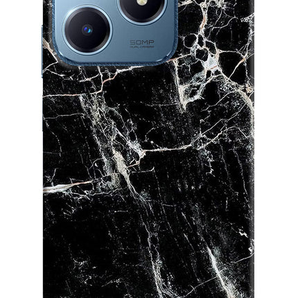 Black Marble Texture Realme C63 Hard Case Back Cover by Casekaro