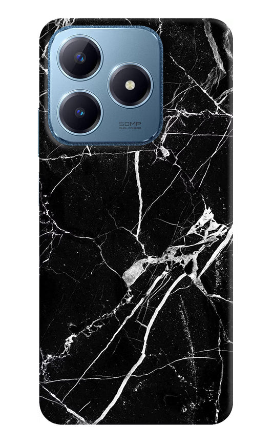 Black Marble Pattern Realme C63 Hard Case Back Cover by Casekaro