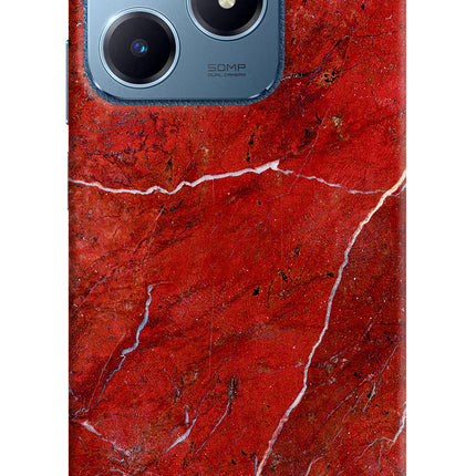 Red Marble Design Realme C63 Hard Case Back Cover by Casekaro