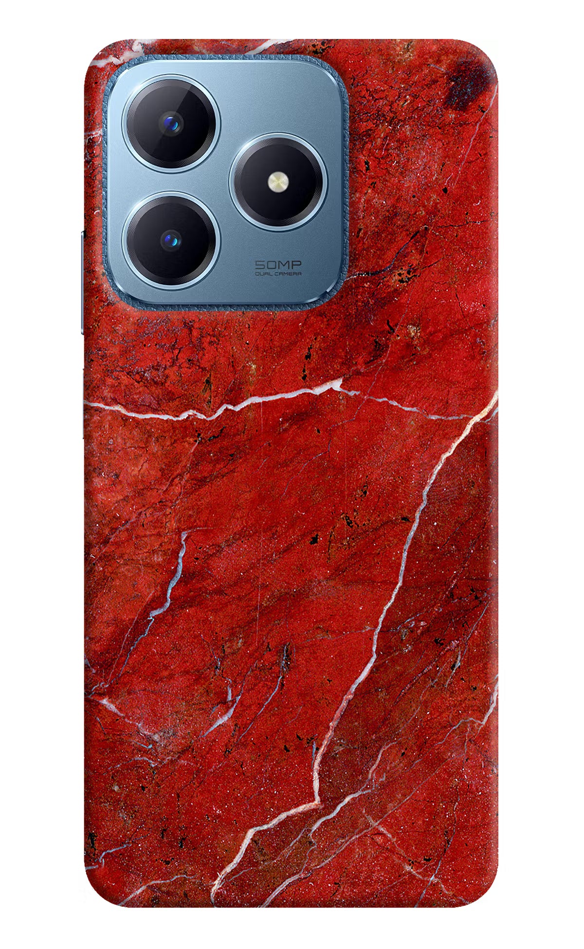 Red Marble Design Realme C63 Hard Case Back Cover by Casekaro