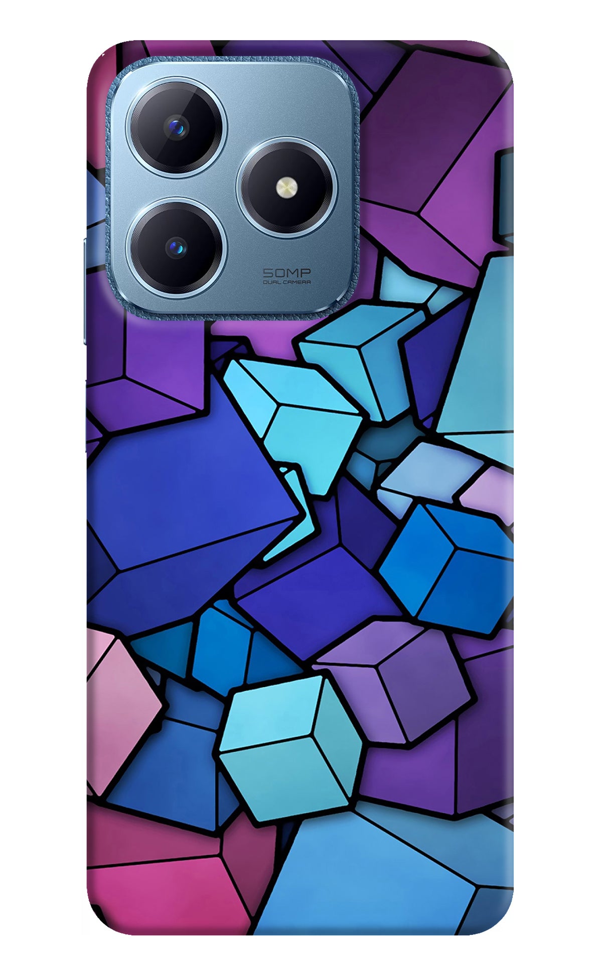 Cubic Abstract Realme C63 Back Cover