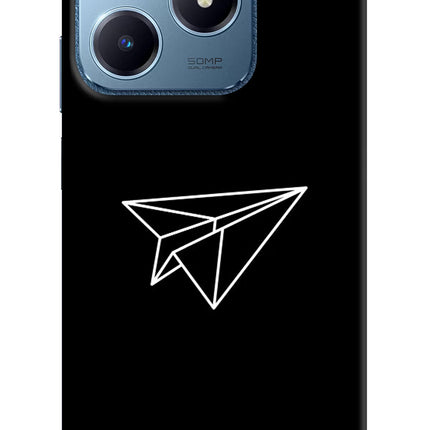 Paper Plane White Realme C63 Hard Case Back Cover by Casekaro