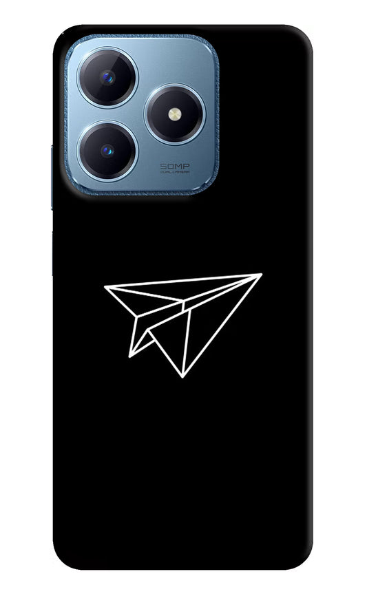 Paper Plane White Realme C63 Hard Case Back Cover by Casekaro
