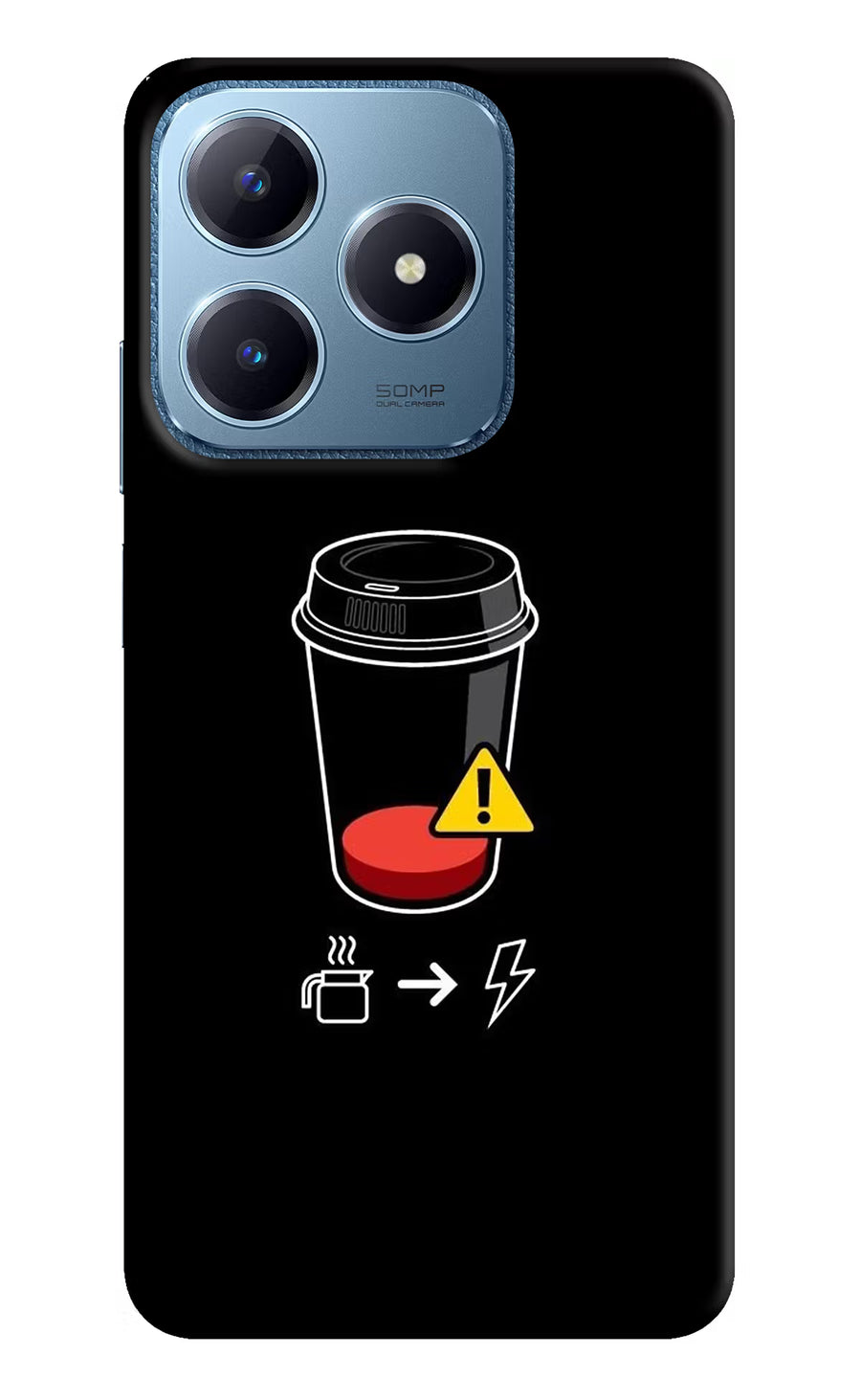 Coffee Realme C63 Back Cover, Hard case