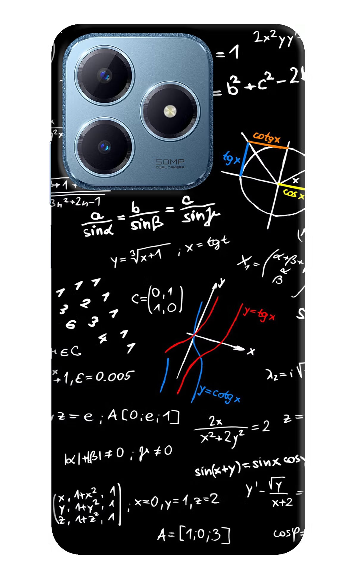 Mathematics Formula Realme C63 Hard Case Back Cover by Casekaro