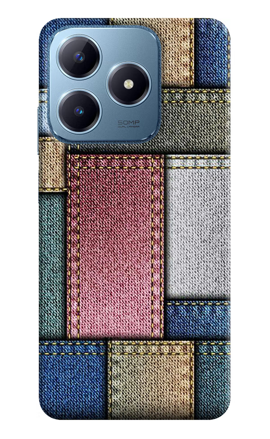 Multicolor Jeans Realme C63 Back Cover, Hard case