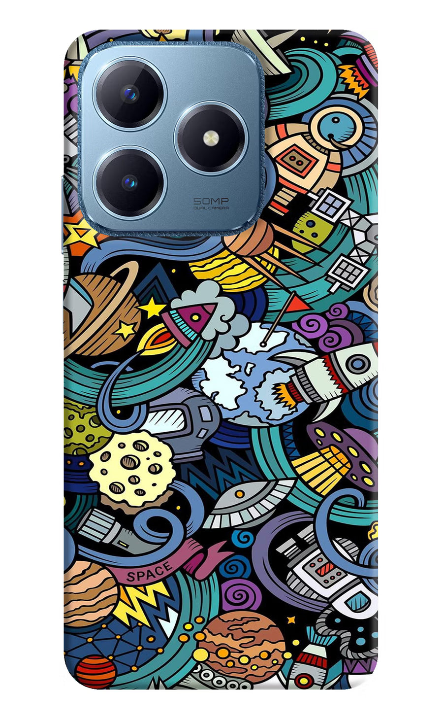 Space Abstract Realme C63 Back Cover, Hard case