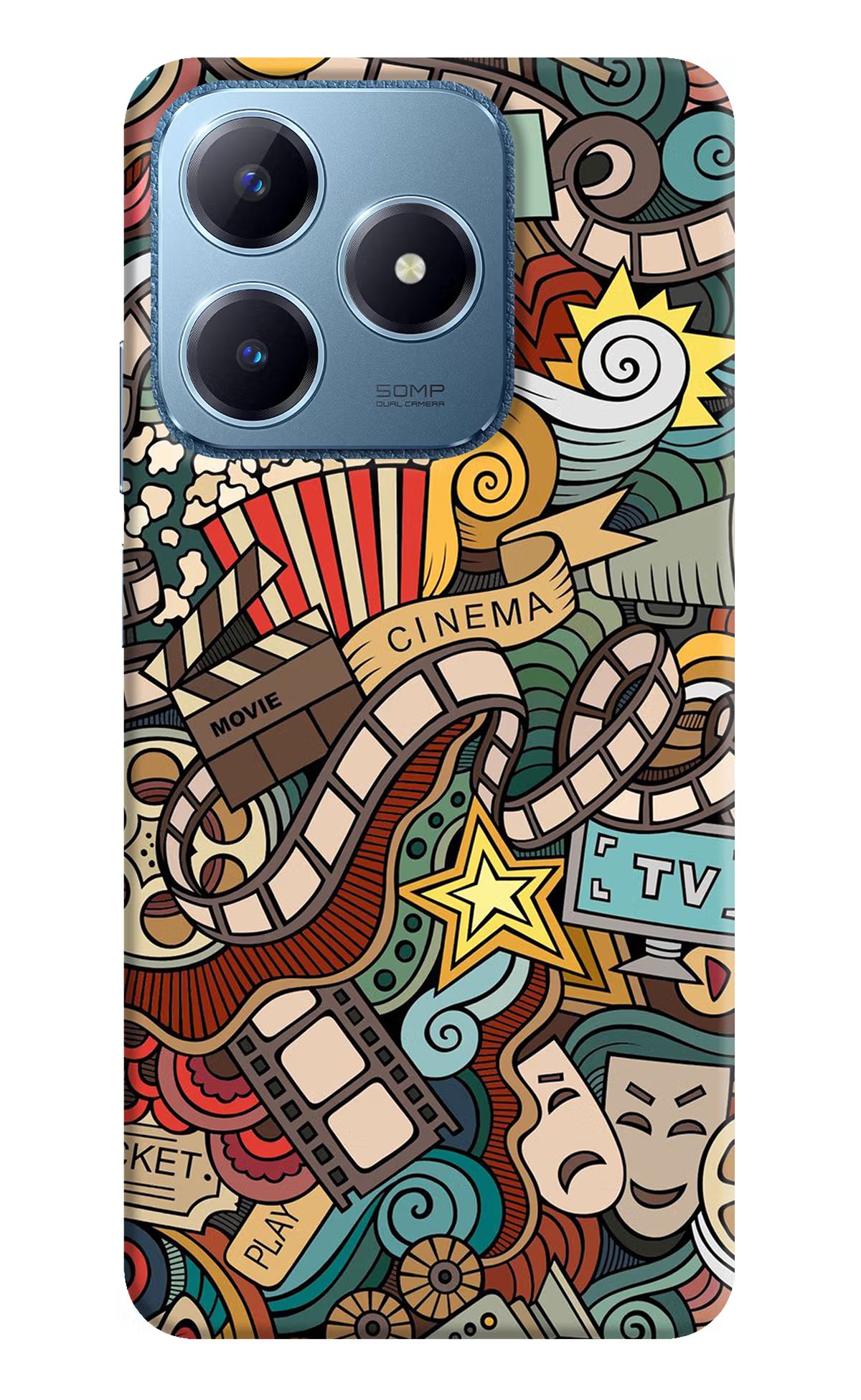 Cinema Abstract Realme C63 Hard Case Back Cover by Casekaro