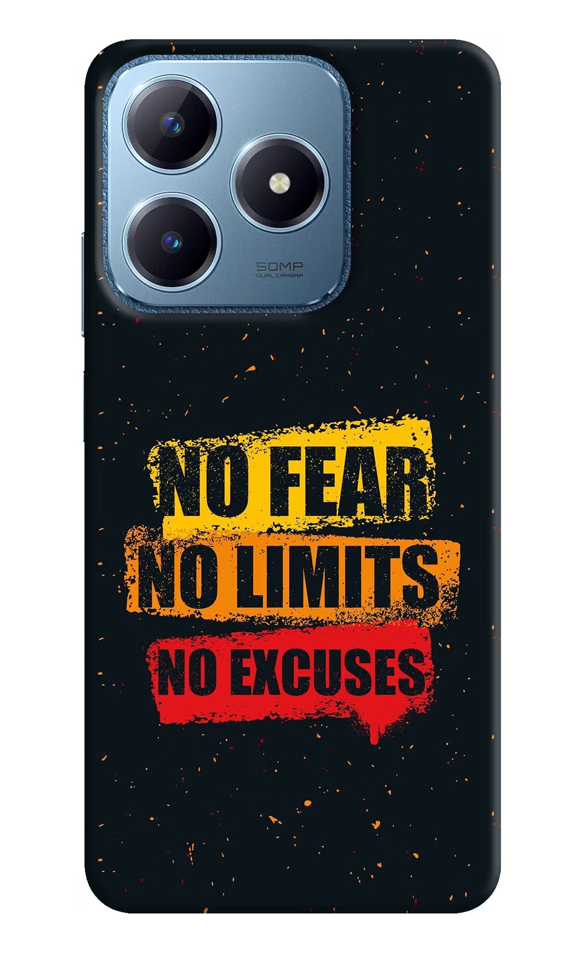 No Fear No Limits No Excuse Realme C63 Hard Case Back Cover by Casekaro