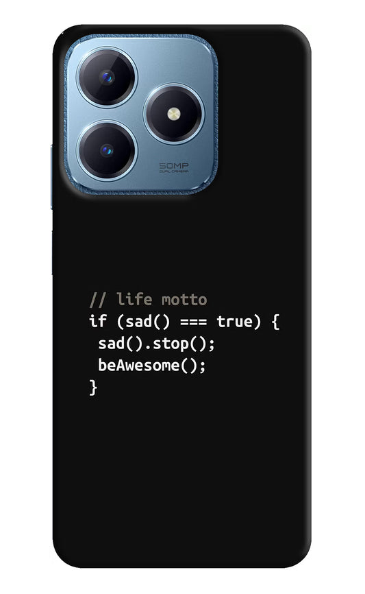 Life Motto Code Realme C63 Hard Case Back Cover by Casekaro