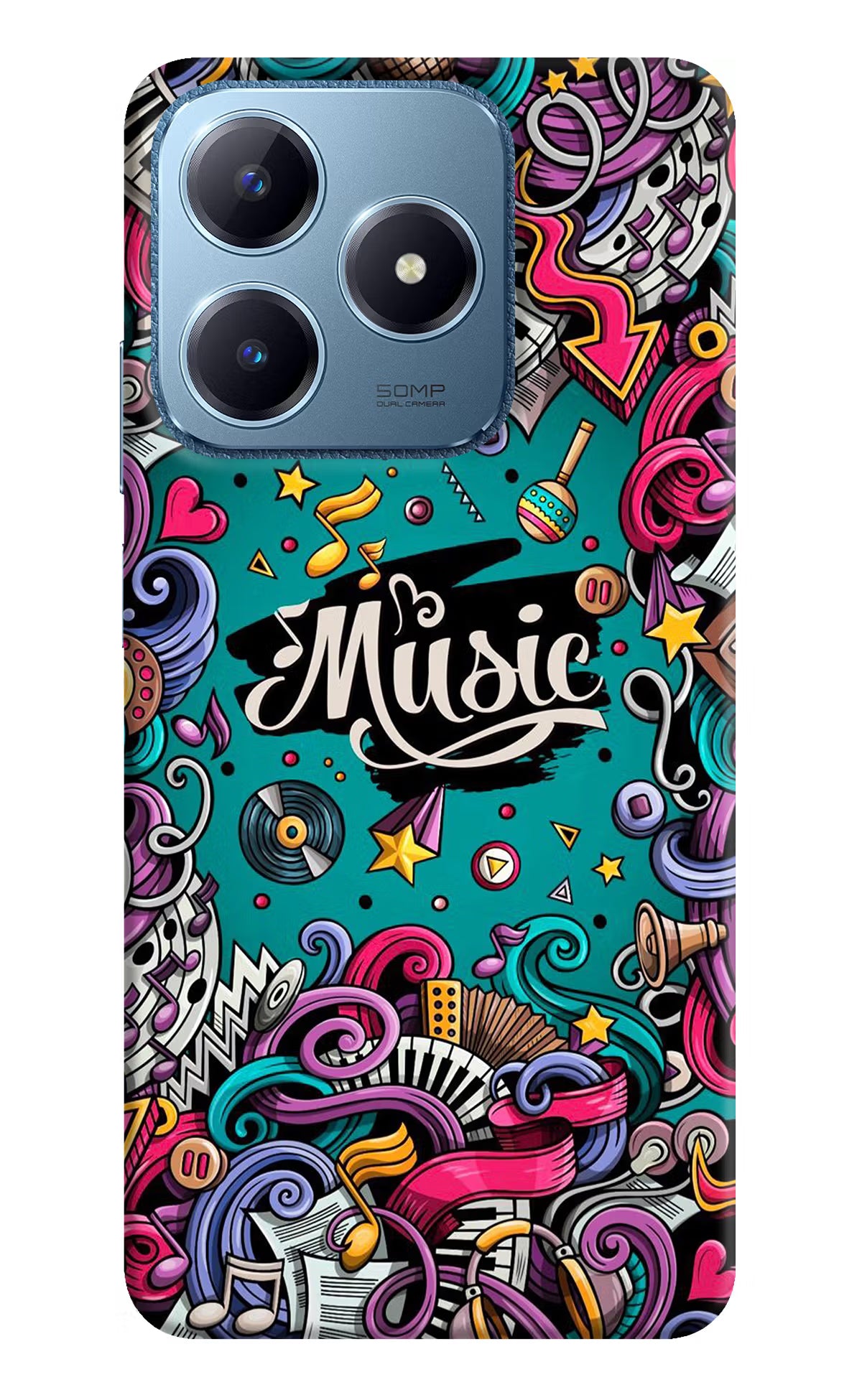 Music Graffiti Realme C63 Hard Case Back Cover by Casekaro