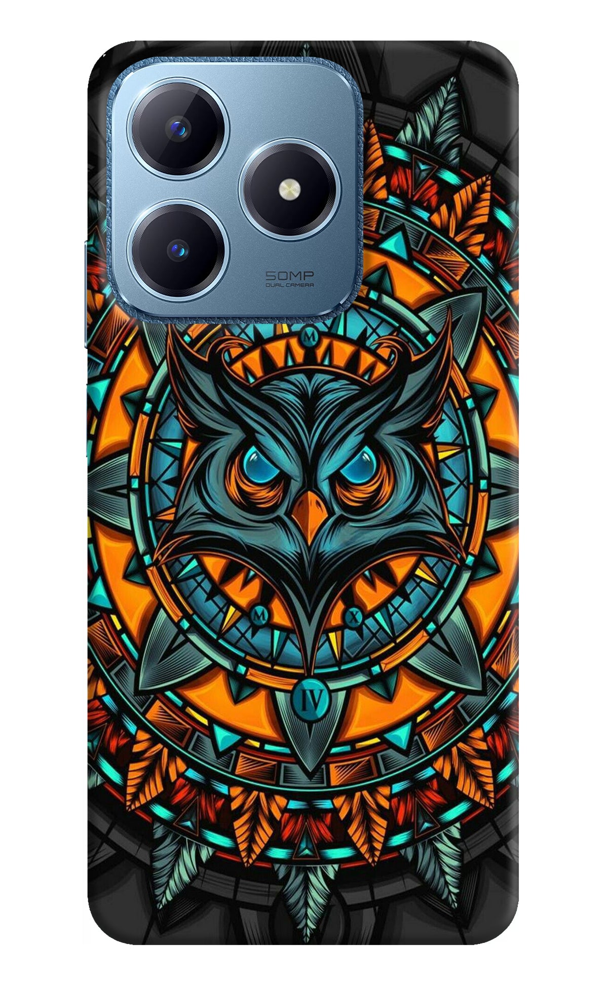 Angry Owl Art Realme C63 Back Cover