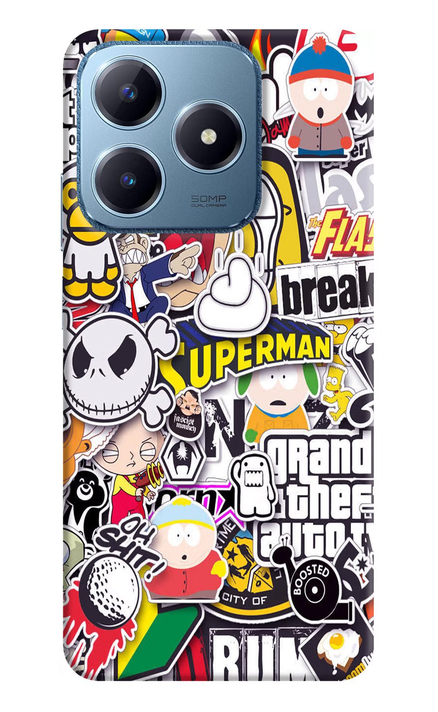 Sticker Bomb Realme C63 Back Cover, Hard case