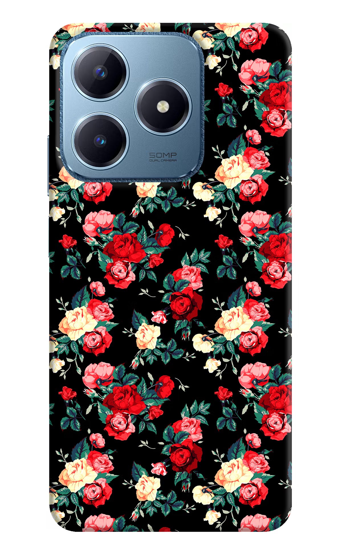 Rose Pattern Realme C63 Hard Case Back Cover by Casekaro