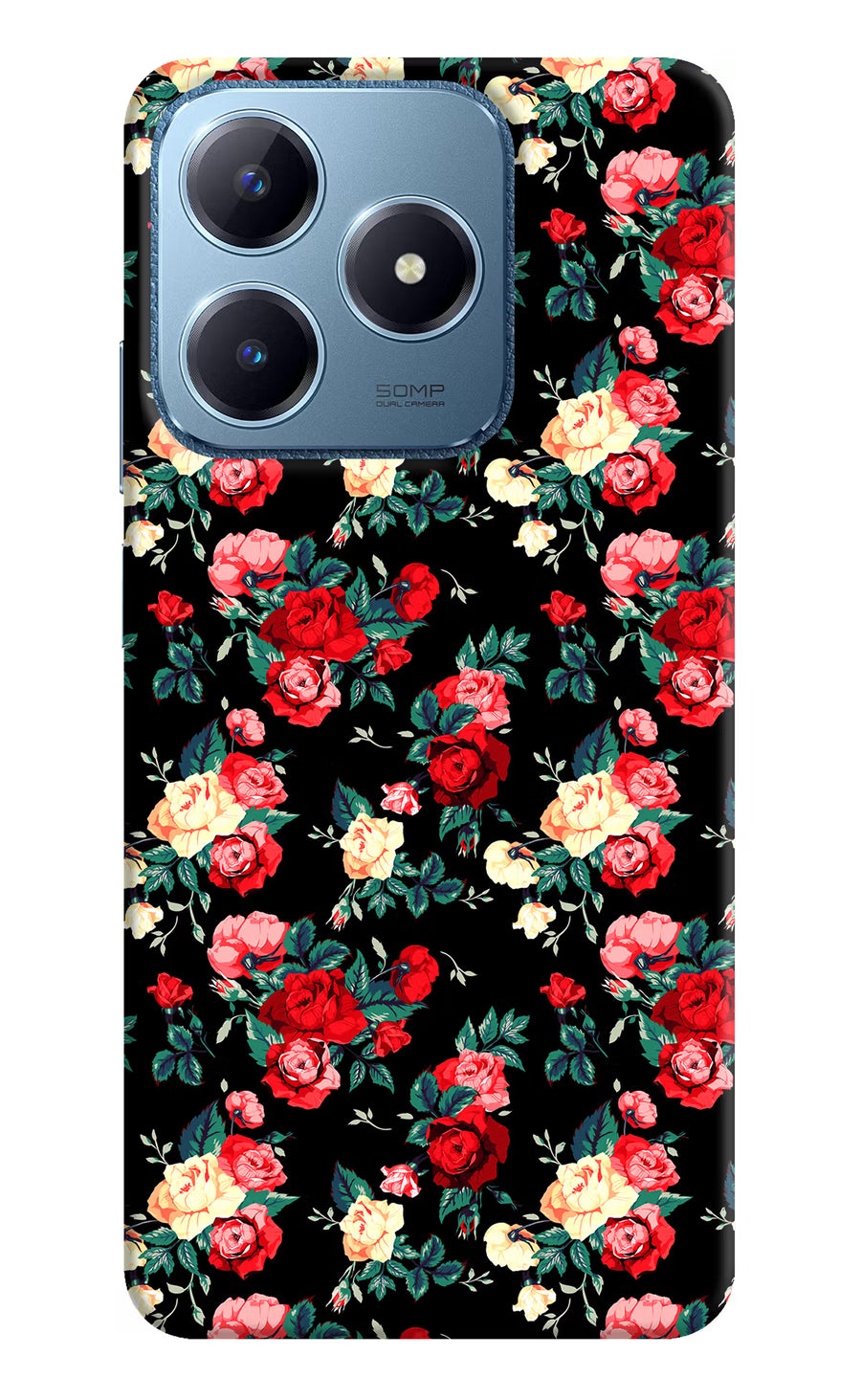 Rose Pattern Realme C63 Back Cover, Hard case