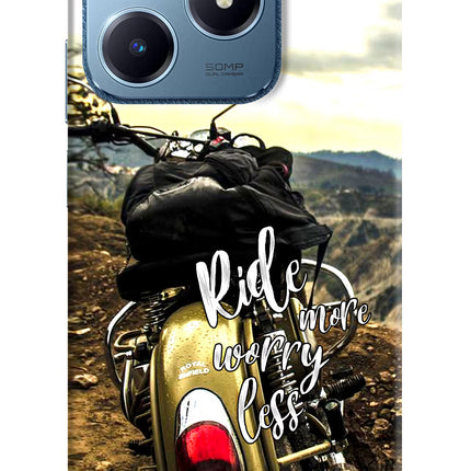 Ride More Worry Less Realme C63 Hard Case Back Cover by Casekaro