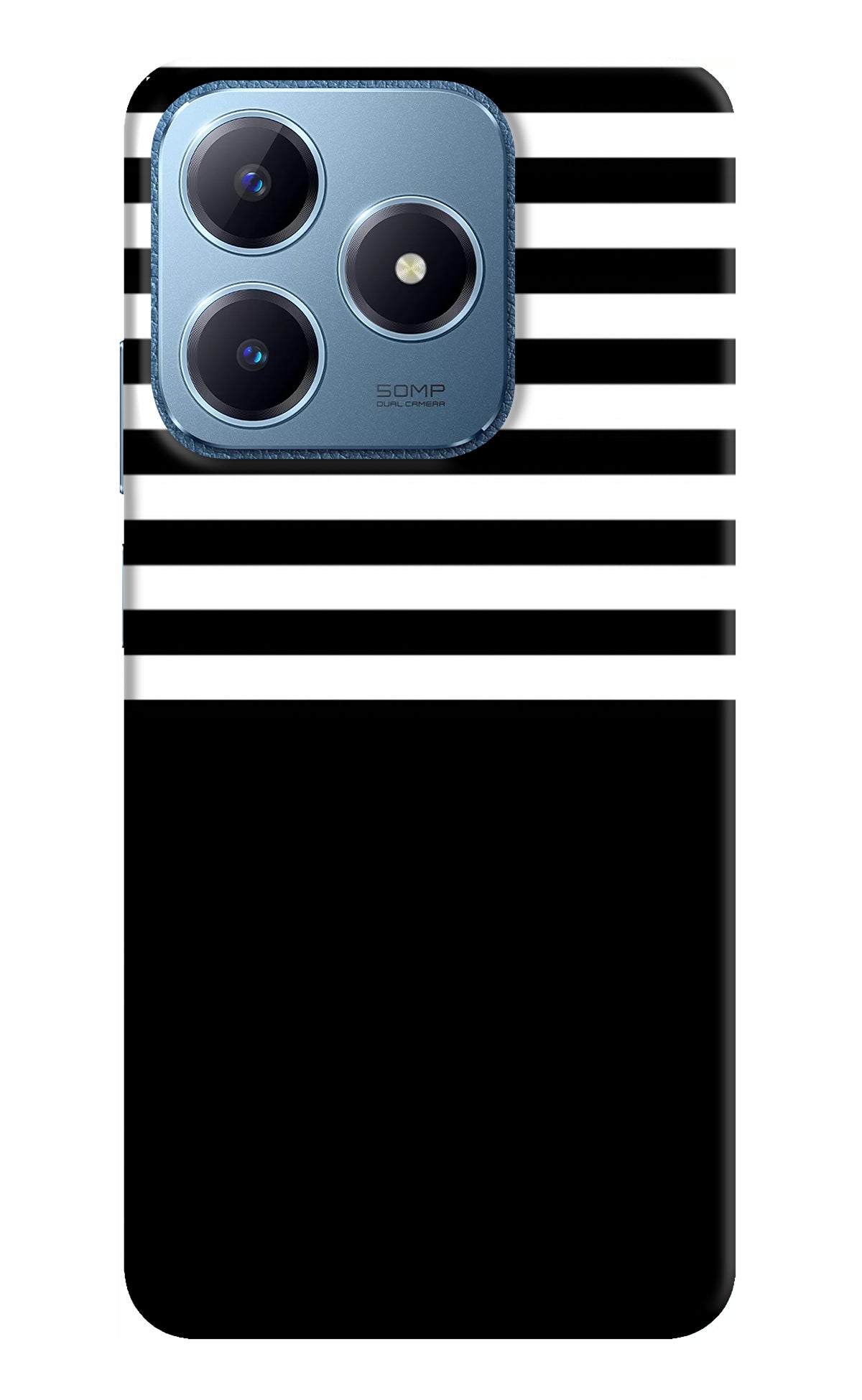 Black and White Print Realme C63 Back Cover