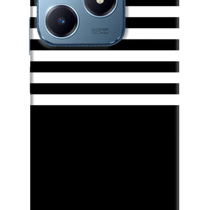 Black and White Print Realme C63 Hard Case Back Cover by Casekaro