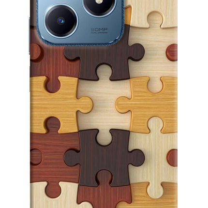 Wooden Puzzle Realme C63 Hard Case Back Cover by Casekaro
