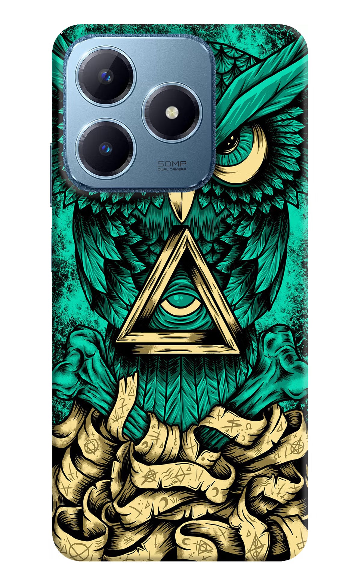 Green Owl Realme C63 Hard Case Back Cover by Casekaro
