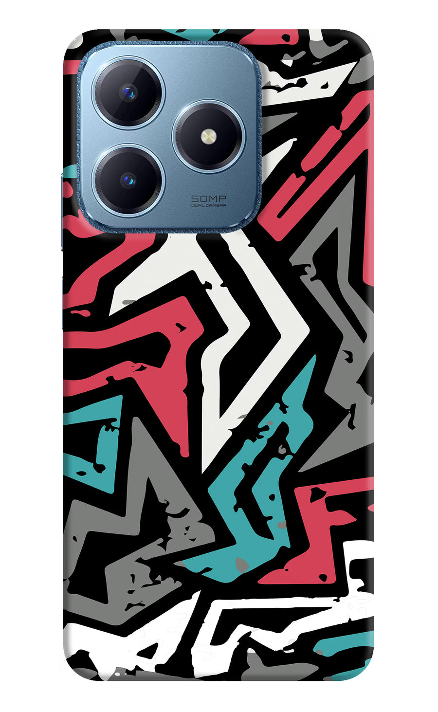 Geometric Graffiti Realme C63 Back Cover, Hard case