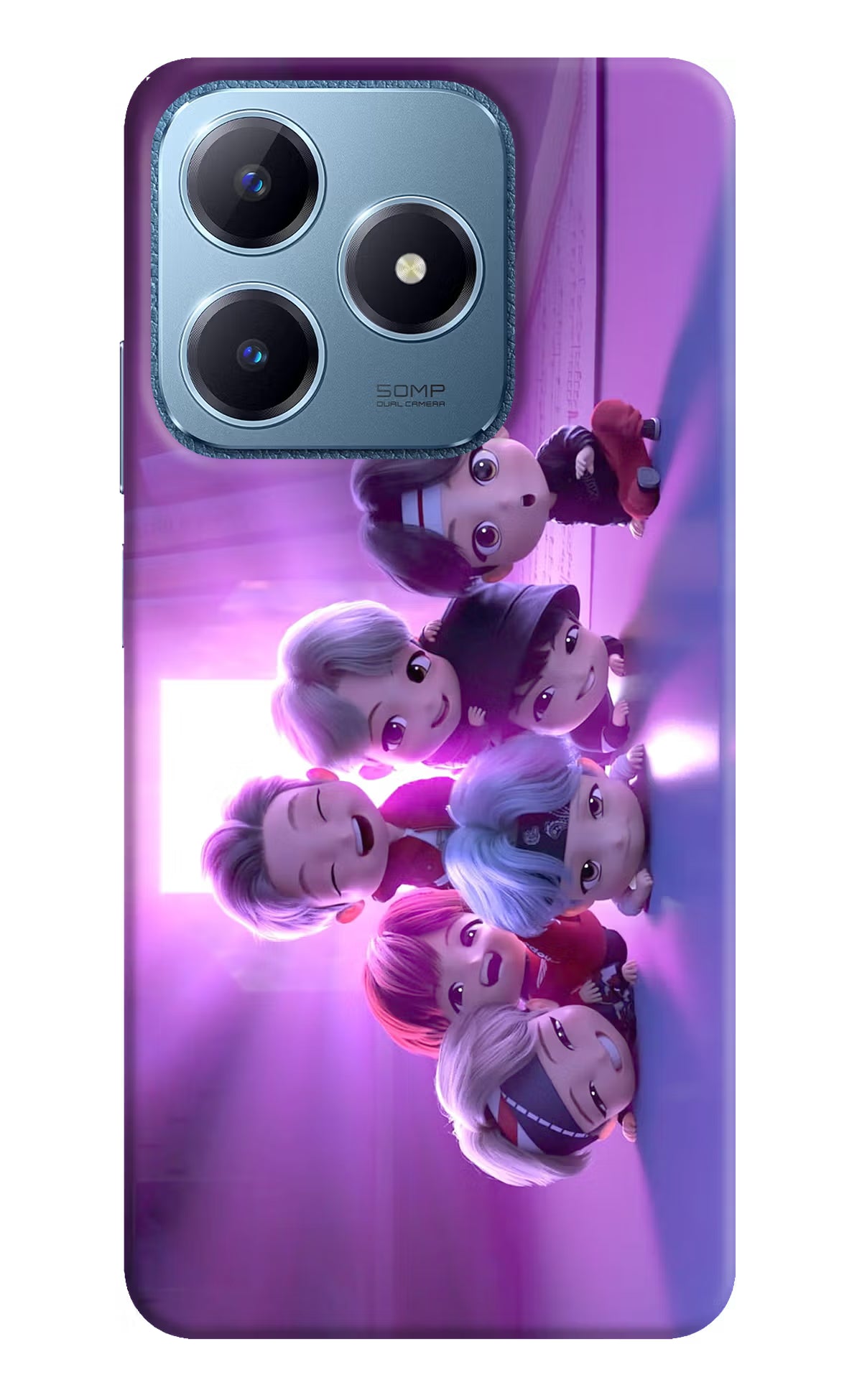 BTS Chibi Realme C63 Hard Case Back Cover by Casekaro