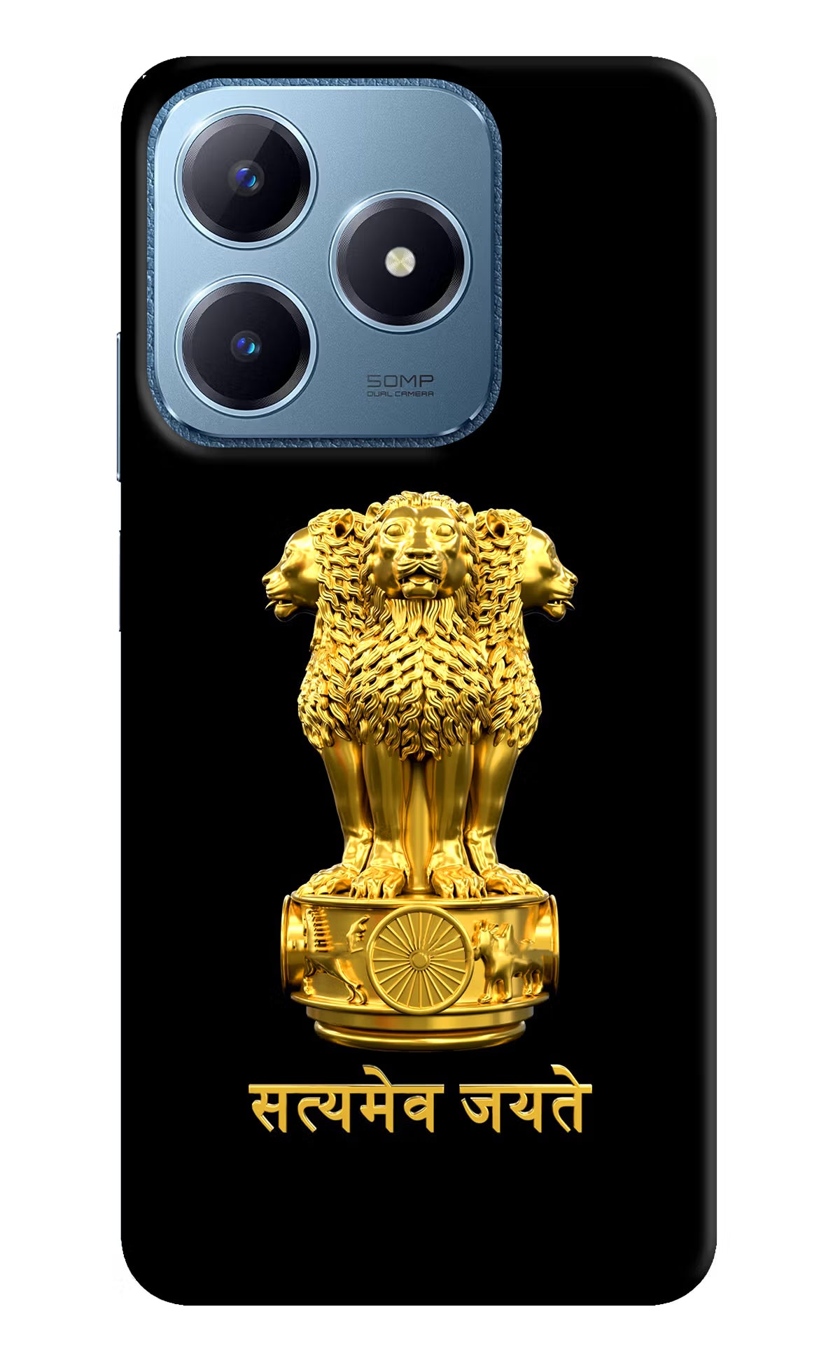 Satyamev Jayate Golden Realme C63 Hard Case Back Cover by Casekaro