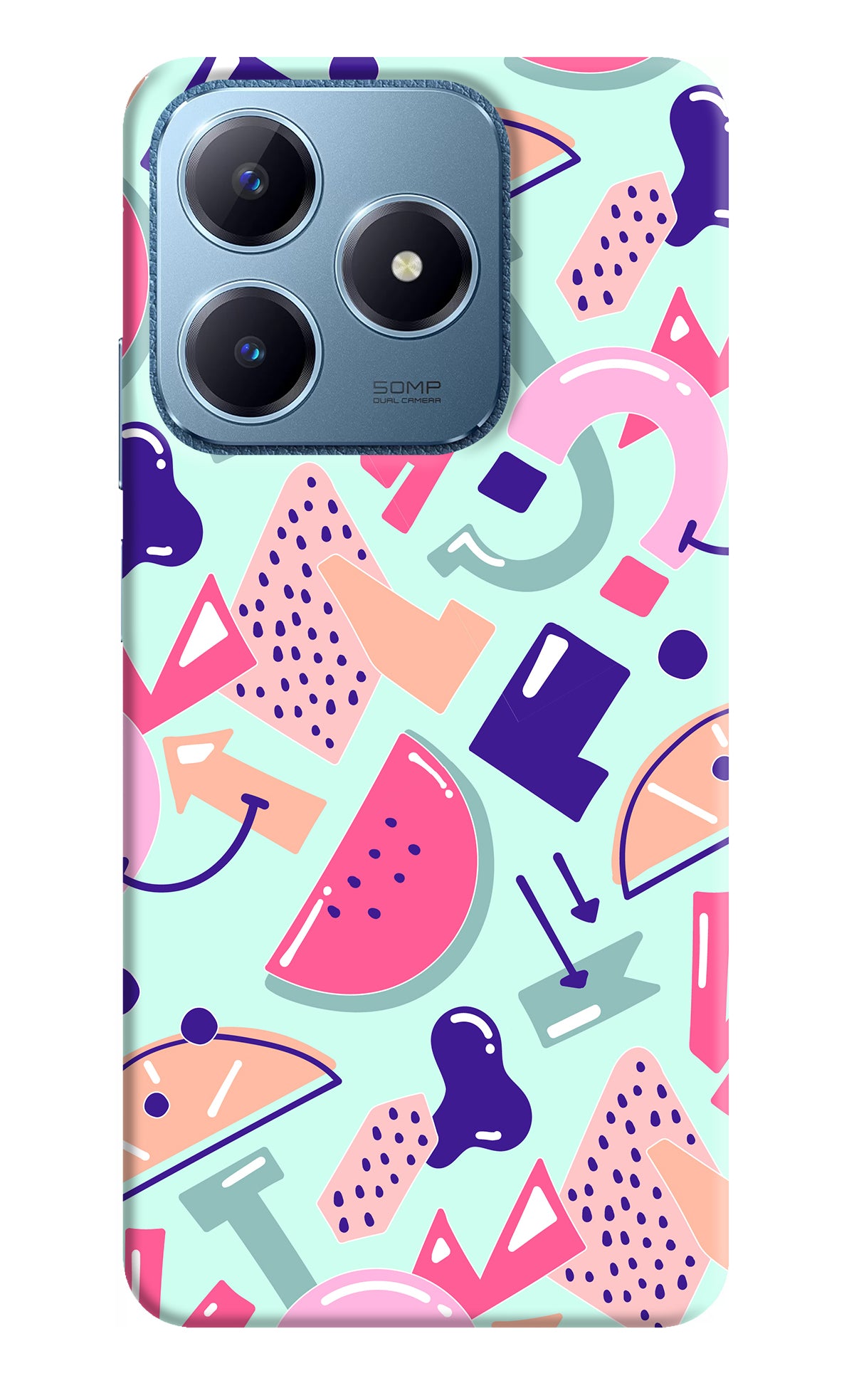 Doodle Pattern Realme C63 Back Cover