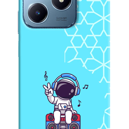 Cute Astronaut Chilling Realme C63 Hard Case Back Cover by Casekaro