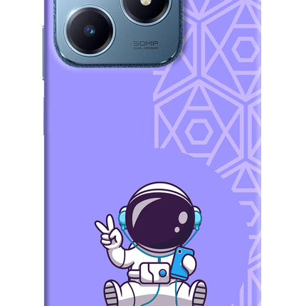 Cute Astronaut Chilling Realme C63 Hard Case Back Cover by Casekaro