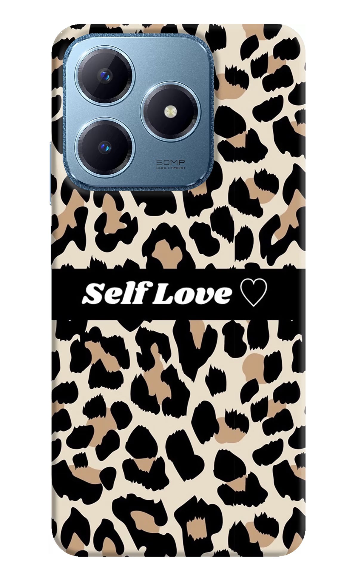 Leopard Print Self Love Realme C63 Hard Case Back Cover by Casekaro