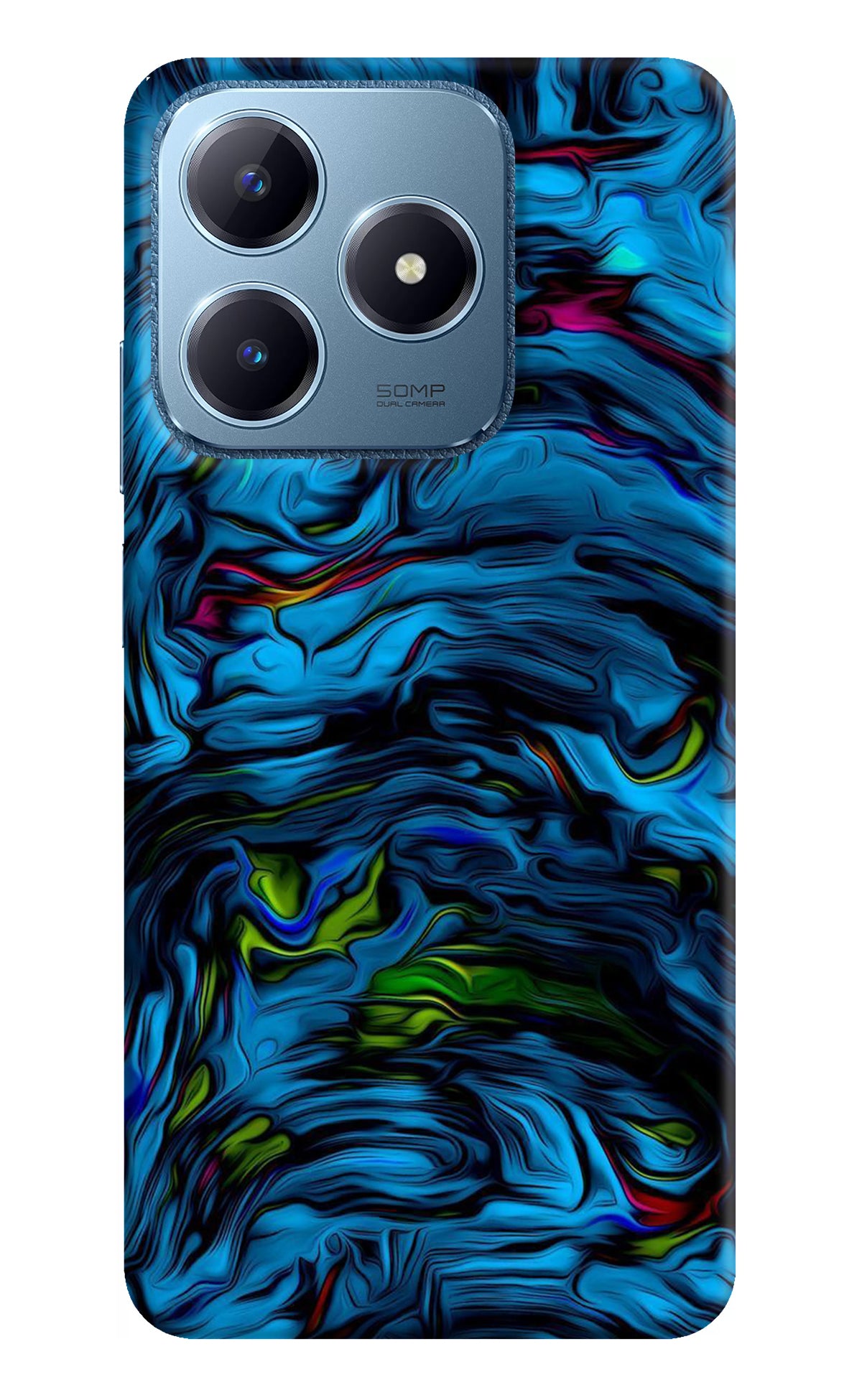 Dark Blue Abstract Realme C63 Back Cover