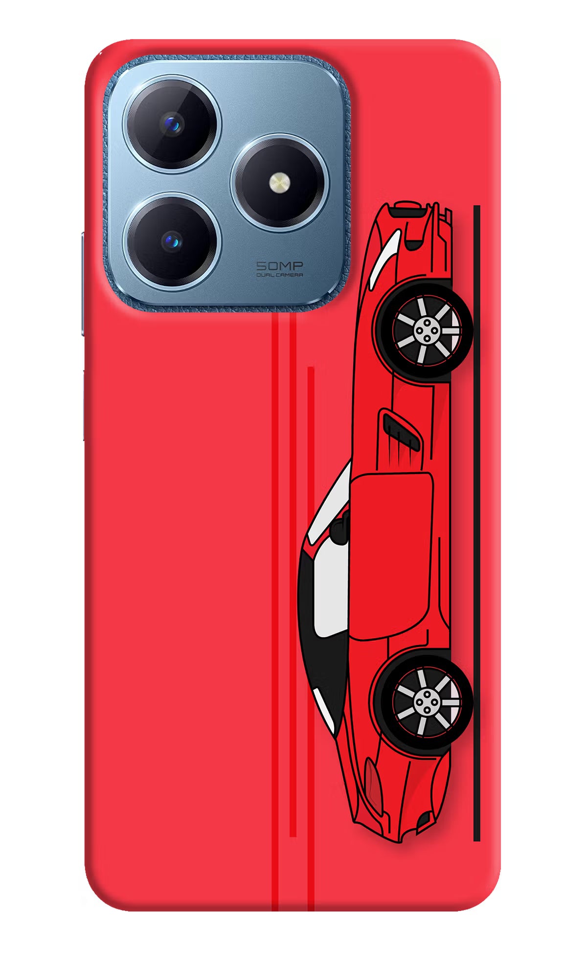 Red Velocity Realme C63 Hard Case Back Cover by Casekaro