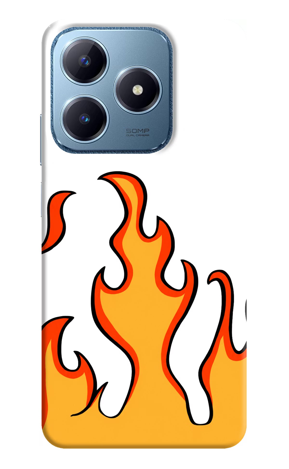 Fired Up – White Realme C63 Hard Case Back Cover by Casekaro